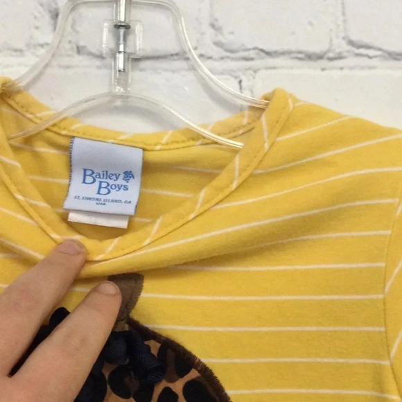 Bailey Boys Yello Stripe Acorn Long Sleeve Dress size 2T - Picture 5 of 7